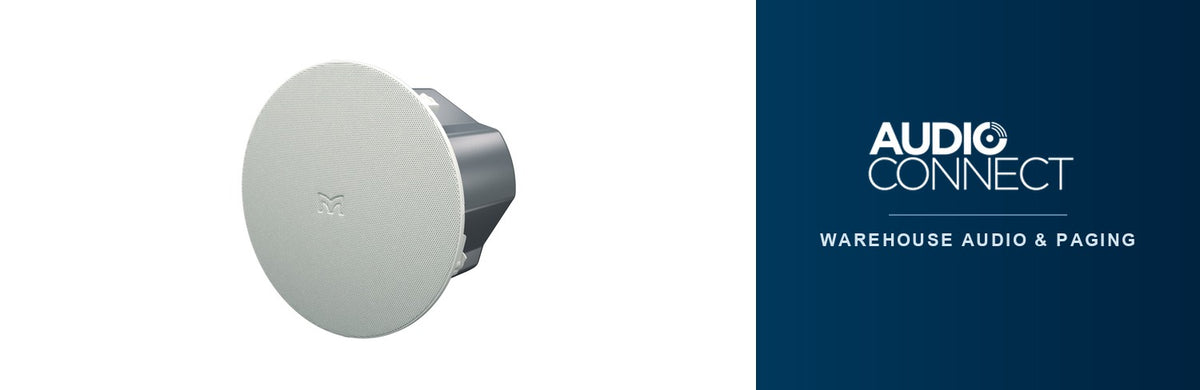 Audio Connect warehouse audio and paging: Martin Audio Adorn ceiling loudspeaker