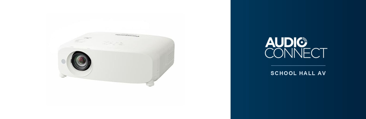 Audio Connect school hall AV: Panasonic commercial installation projector