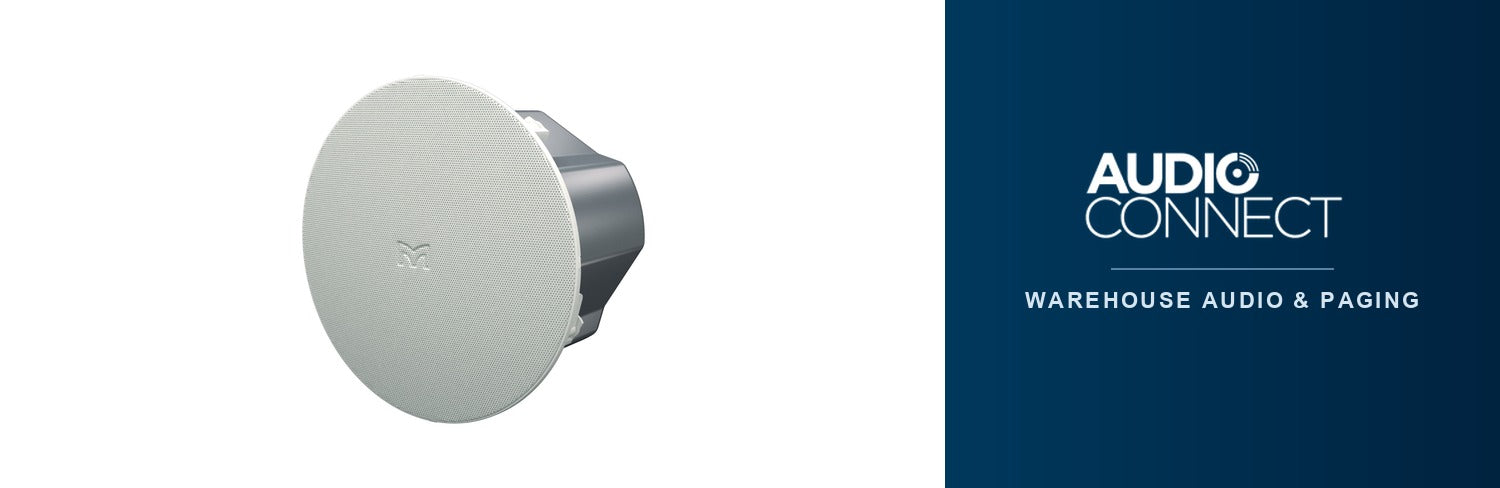 Audio Connect warehouse audio and paging: Martin Audio Adorn ceiling loudspeaker