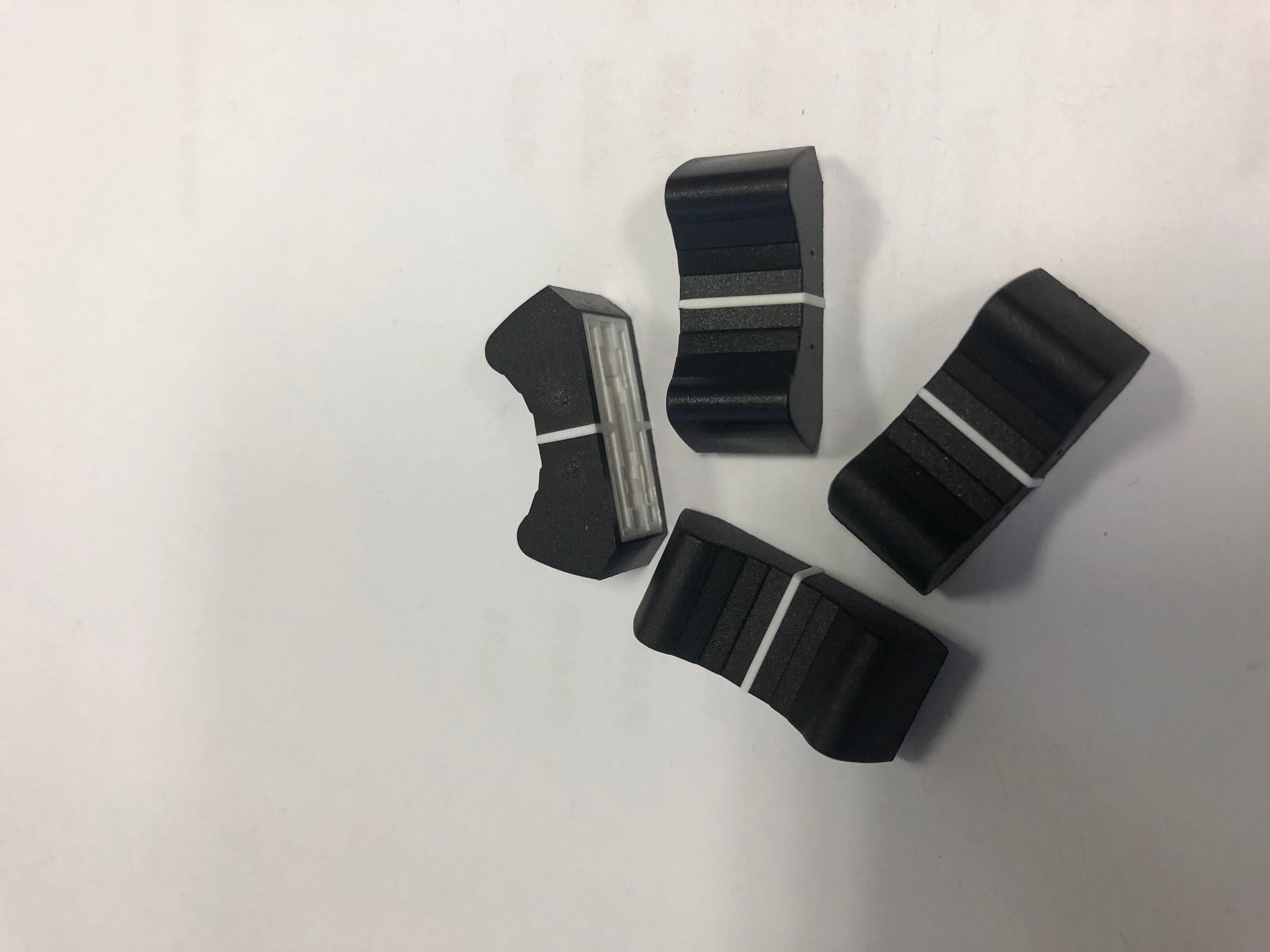 A&H Mixer Fader Knob BLACK White Line