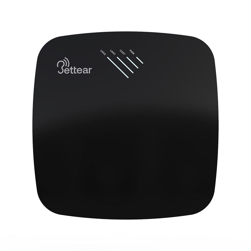 Bettear B-CASTER-S-BLK 2-Channel Auracast Streamer with PoE and Audio Cascade Black