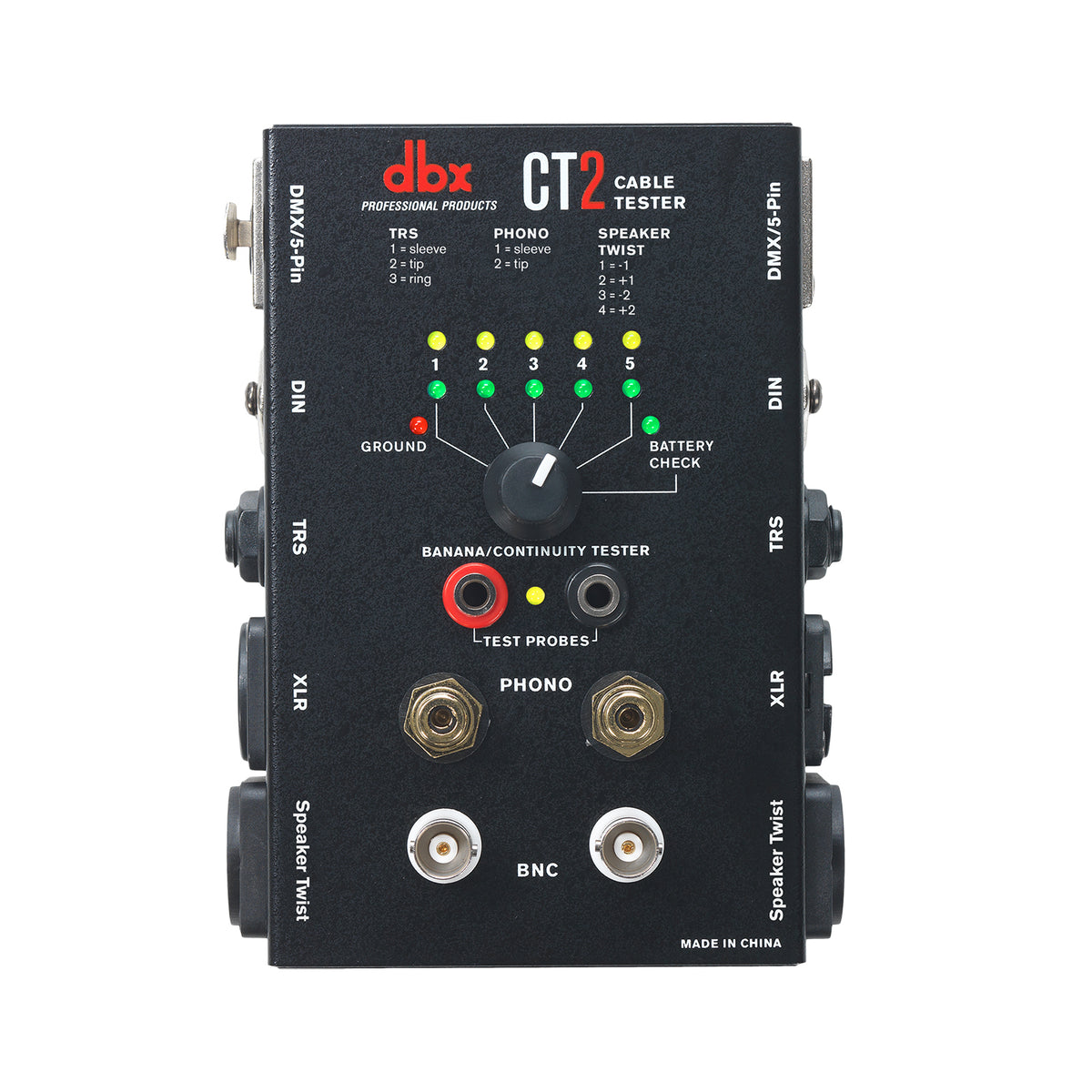 dbx CT2 Cable Tester for Audio, BNC and DMX Cables