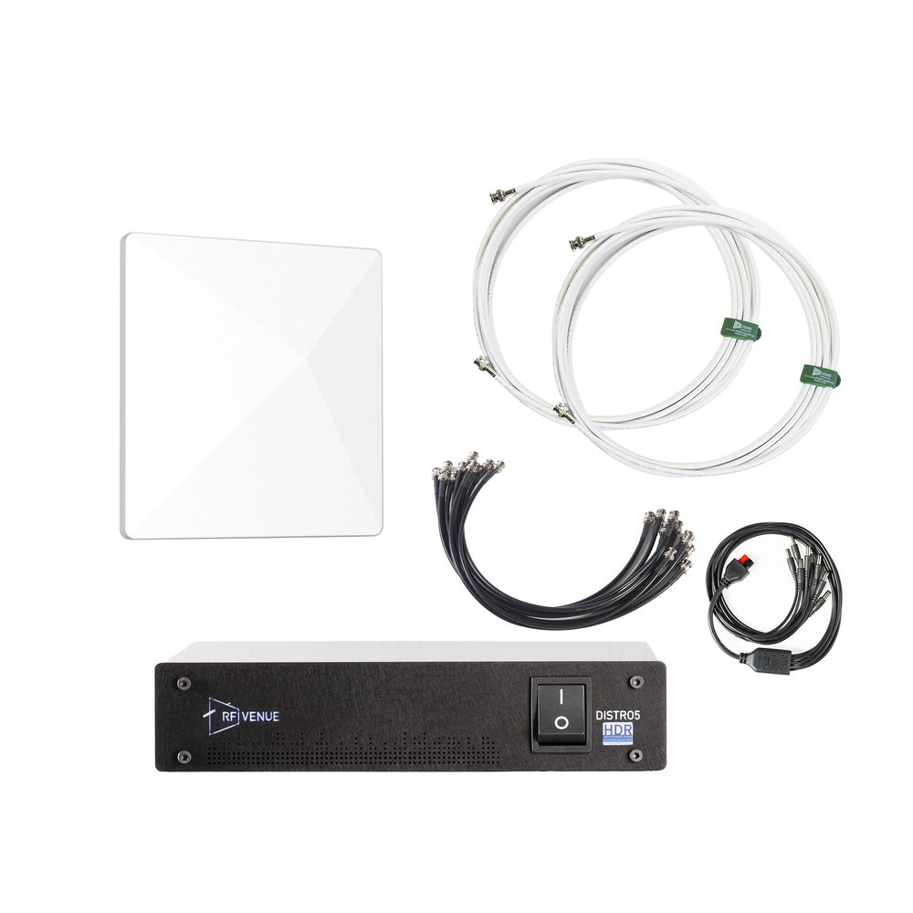 RF Venue DARCD5 DISTRO5 HDR Antenna Distribution Bundle with White DARC Antenna