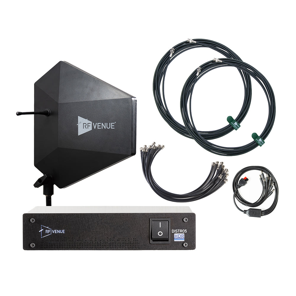 RF Venue DFIN-IPXD5 Diversity Fin IPX Antenna and DISTRO5 5-Channel Distribution Bundle