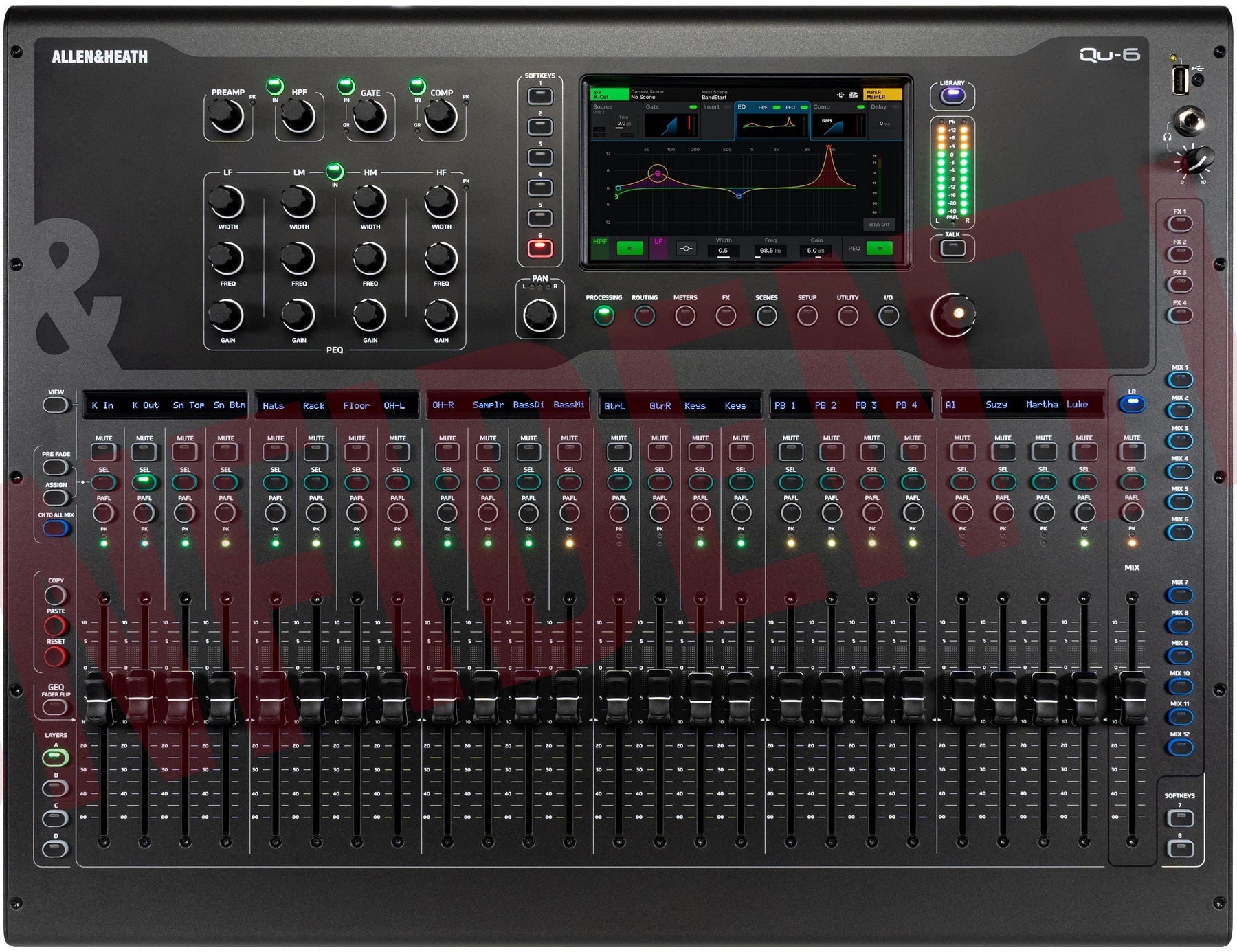 A&H QU6 Digital mixing console with 24 faders