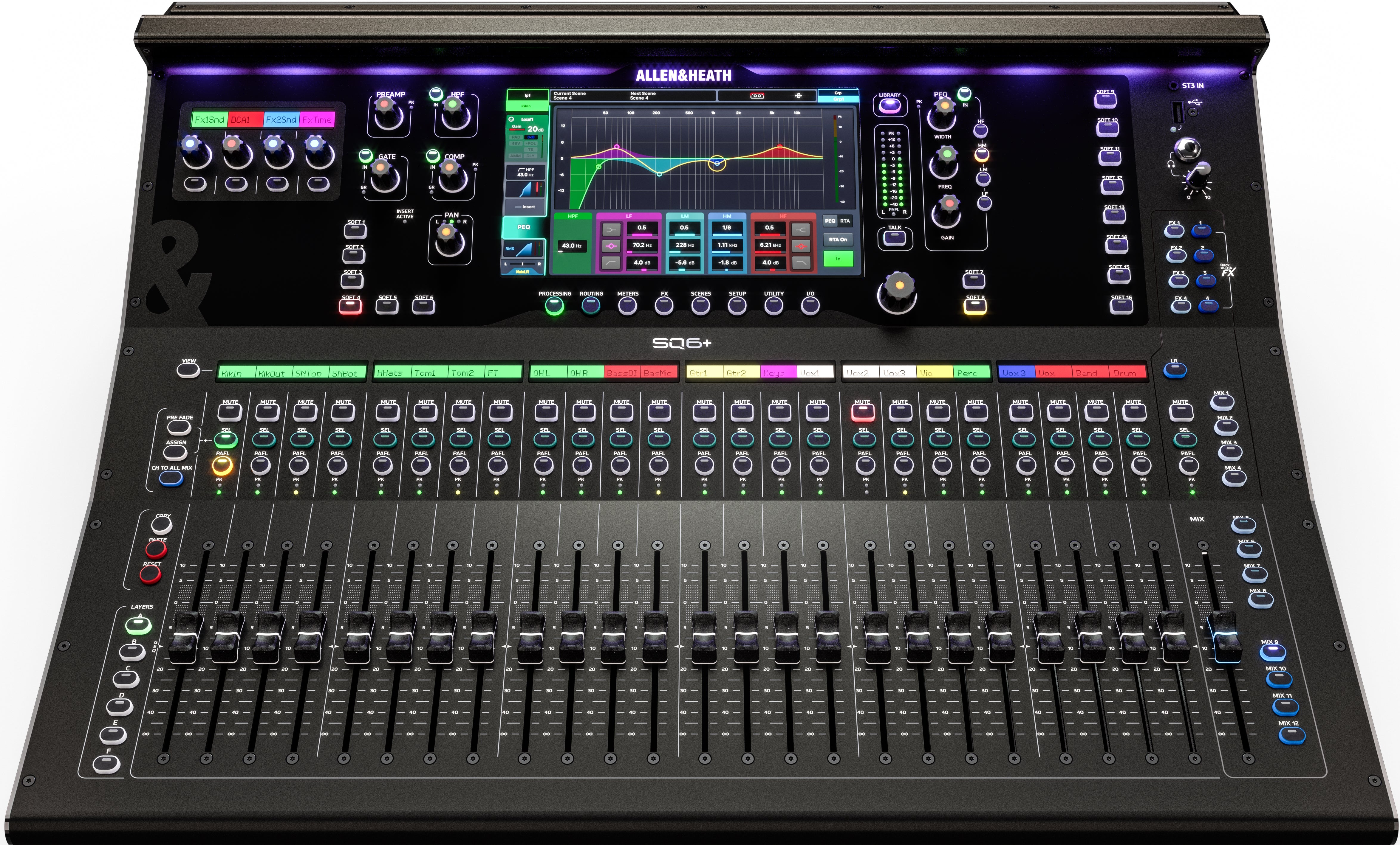 SQ6 48 Channel Digital Mixer, 96kHz, 27 In 17 Out, 8FX