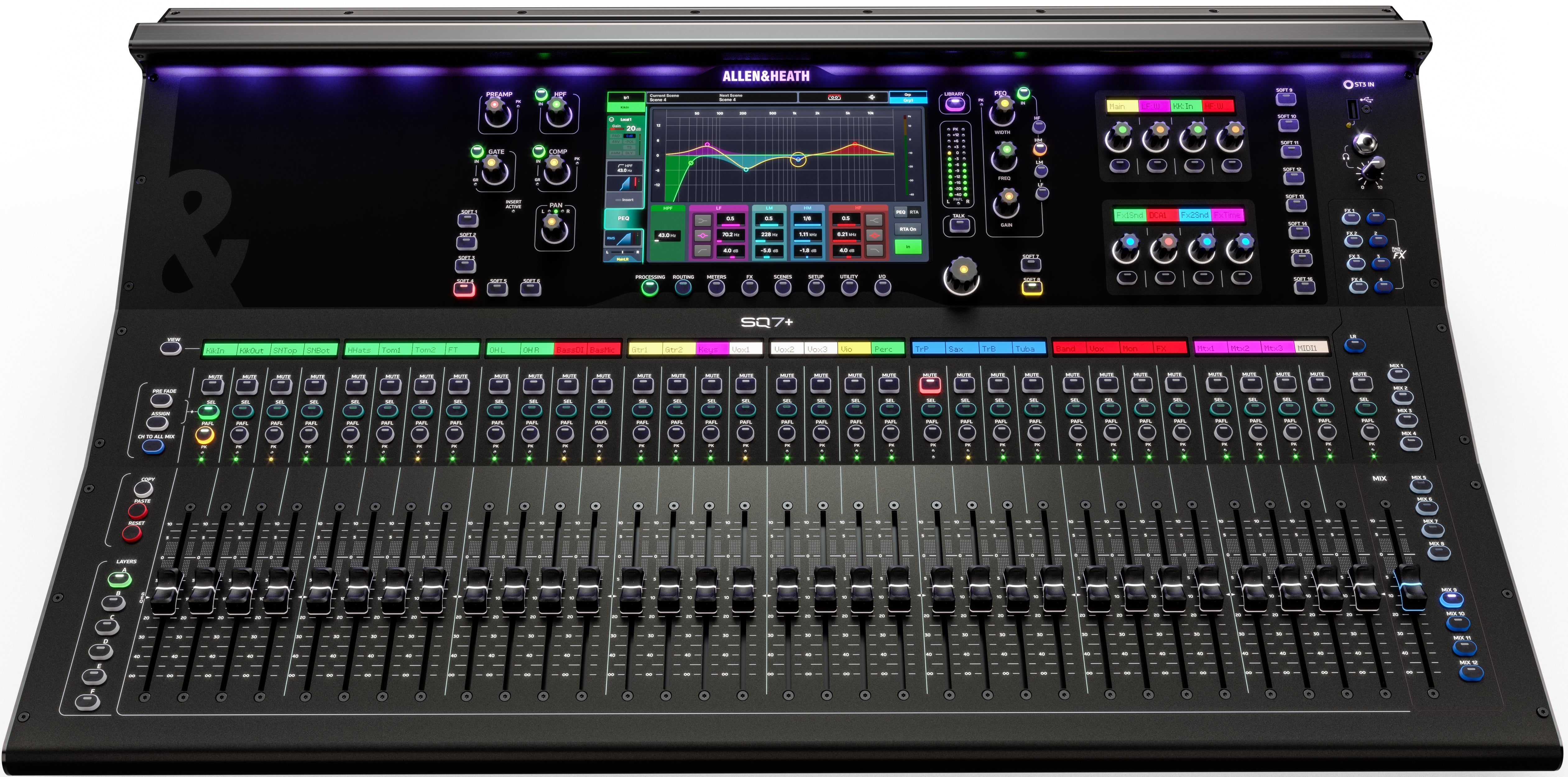 A&H SQ7 48 Channel Digital Mixer, 96kHz, 35 In 19 Out, 8FX