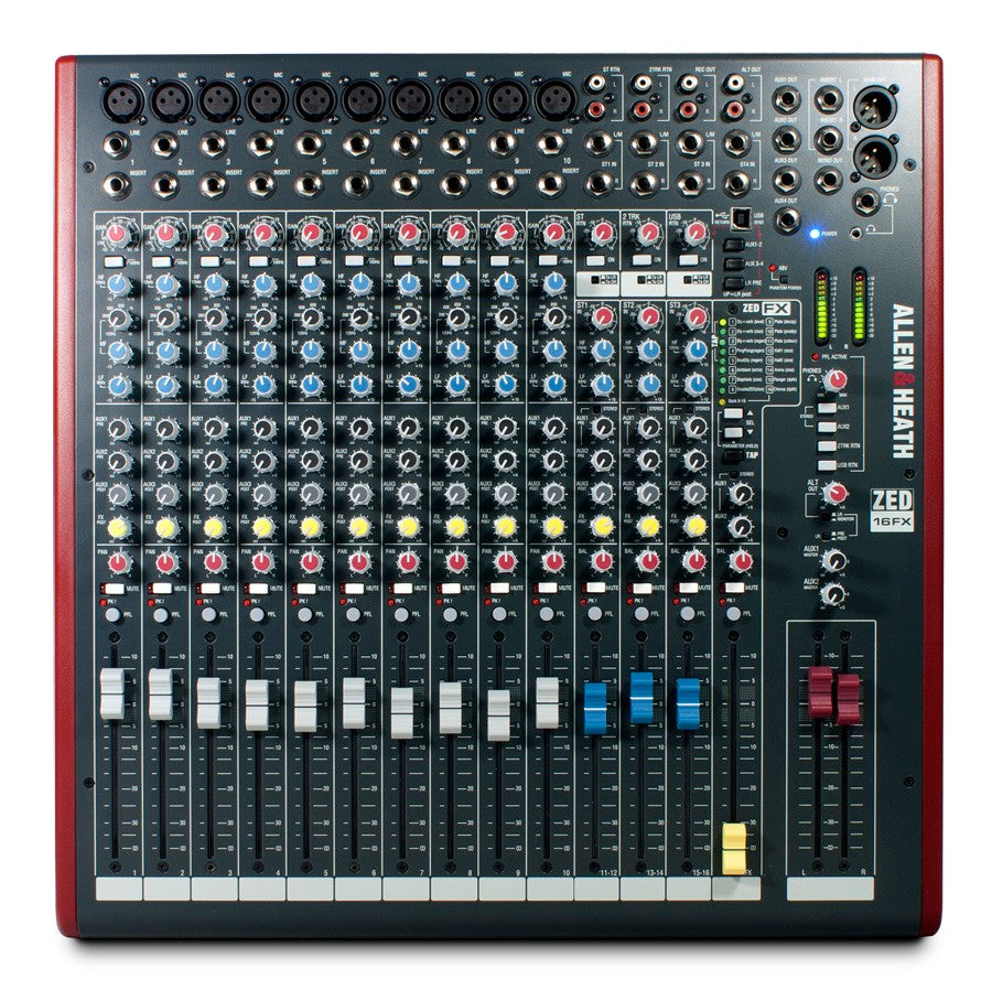 ZED16FX 19" Rack Mixer 10 Mono+3 Stereo 3 Aux USB + FX