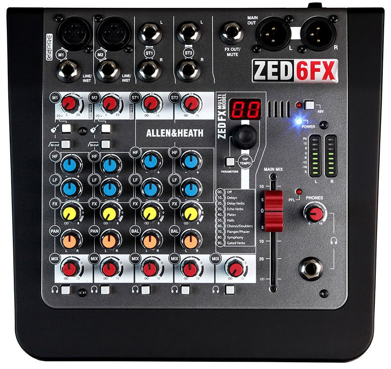 ZED6FX Mixer 2 Mono+2 Stereo 1 Aux