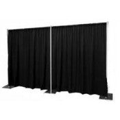 Black drape on pipe and base