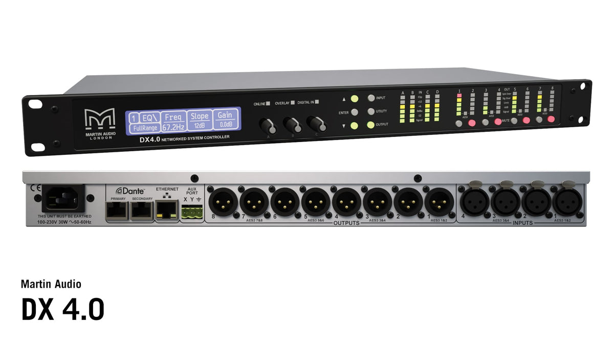 Martin 4 in 8 out Dante enabled system controller and matrix