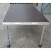 Portable stage module with quick-release legs