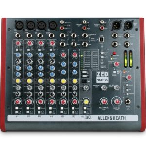 ZED10FX Mixer  4 Mono+2 Stereo  1 Aux 2-Track USB Interface - Image 1